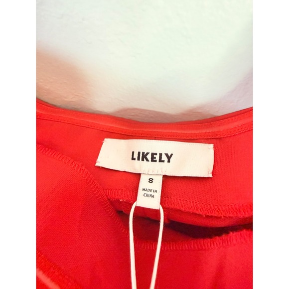 Likely Driggs Strapless Dress Scarlet Red Size 8 NWT - Picture 7 of 10